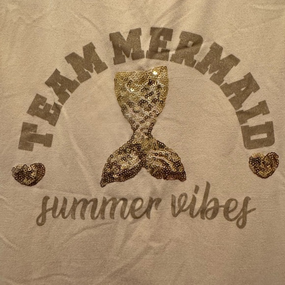 Btween Girls 12 Blush Pink Tank Top Mermaid Summer Vibes Sequins - Picture 2 of 6